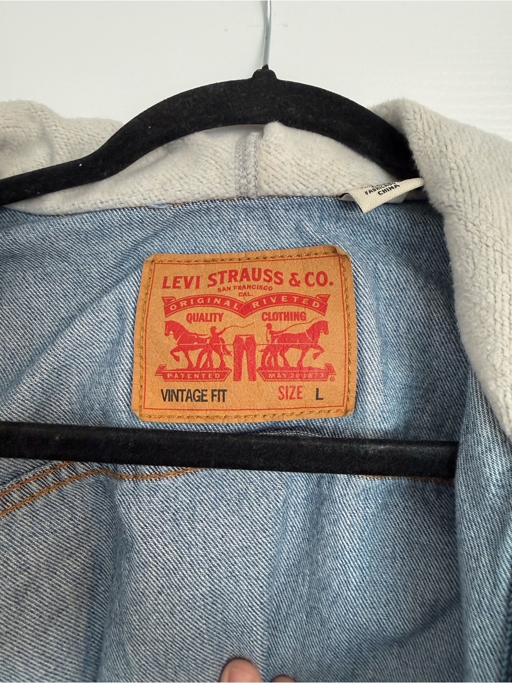 Vintage Levi’s Demin & Gray Fleece Hooded Jacket - Picture 8 of 8